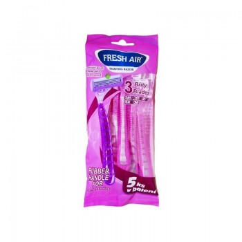 FRESH AIR ALOE VERA RUBBER HANDLE Dámská jednorázová holítka (3 břity) 5ks