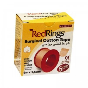 RED RINGS SURGICAL COTTON TAPE Chirurgická páska bavlněná 5m x 2,5cm