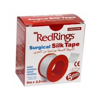 RED RINGS SURGICAL SILK TAPE Chirurgická páska hedvábná 5m x 2,5cm
