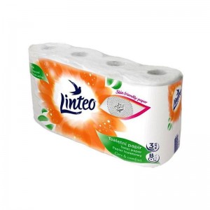 LINTEO Toaletní papír třívrstvý bílý 8rolí